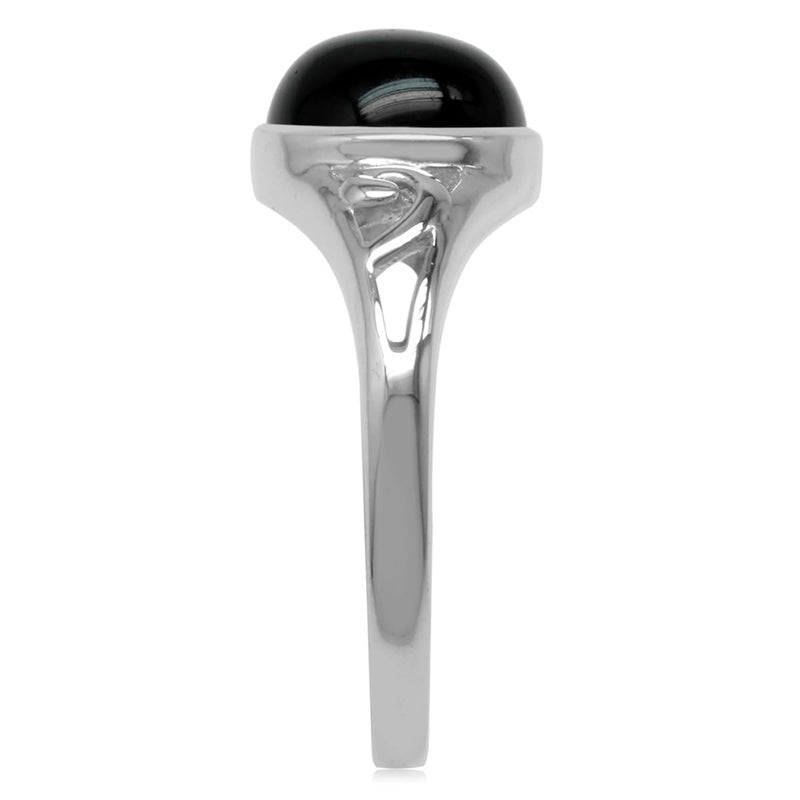 Silvershake 9mm Genuine Round Shape Black Onyx White Gold Plated 925 Sterling Silver Filigree Swirl Ring Size 10 - Image 4